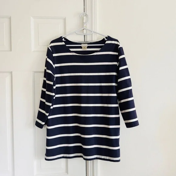 L.L. Bean ‘Mariner Heritage’ Shirt. Navy & White. Women’s Medium - Picture 1 of 4